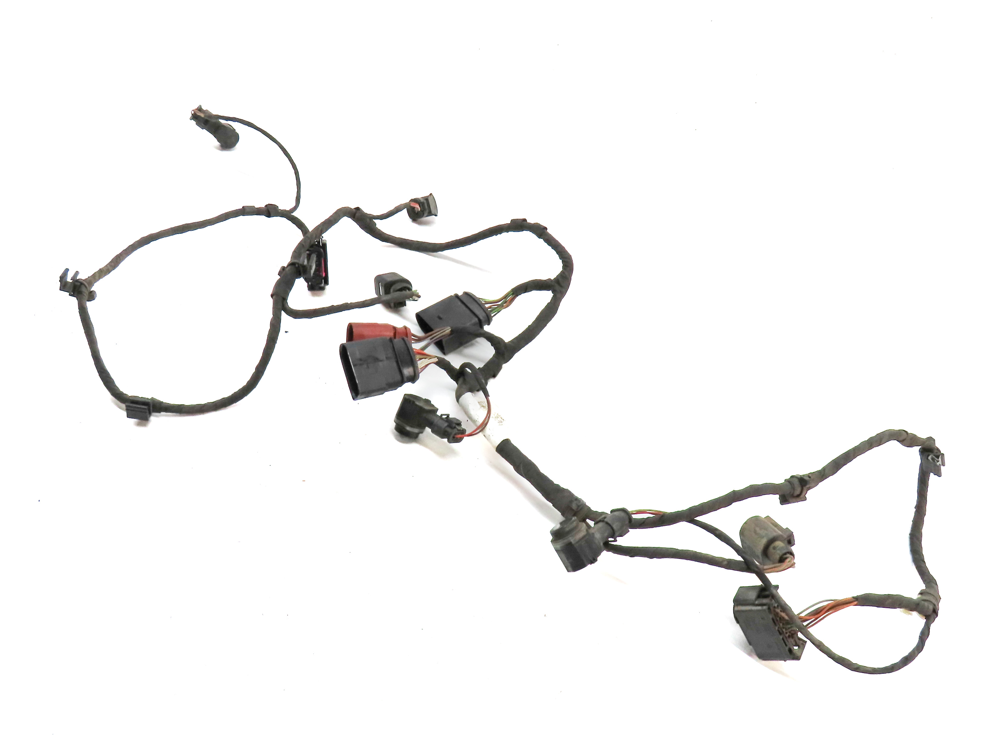 2014 AUDI Q7 (4L) REAR PARK ASSIST PDC SENSOR SET4 (Gray) w/ WIRE WIRING HARNESS — exact item pictured